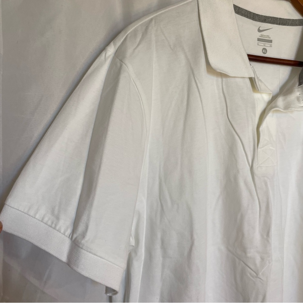 NIKE Men’s White Black Swoosh Short Sleeve Polo Collar Size XL - Picture 9 of 14